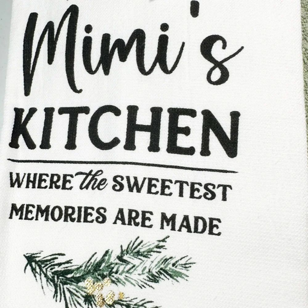 NEW The Farmhouse MIMI’S KITCHEN Christmas/Winter 3 pc Kitchen Towel Set/3